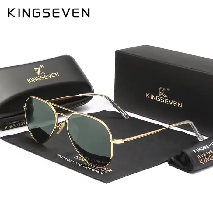KINGSEVEN pilote alliage hommes lunettes de soleil polarisation UV400 Anti-reflet plein cadre Parsni