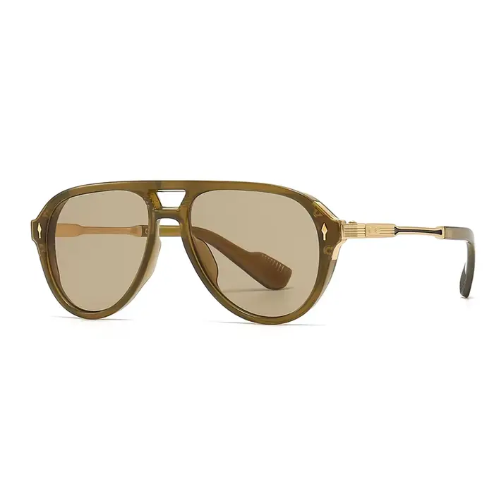 Lunettes de soleil d'aviateur rétro à Double monture carrée pour hommes européens et américains, nou