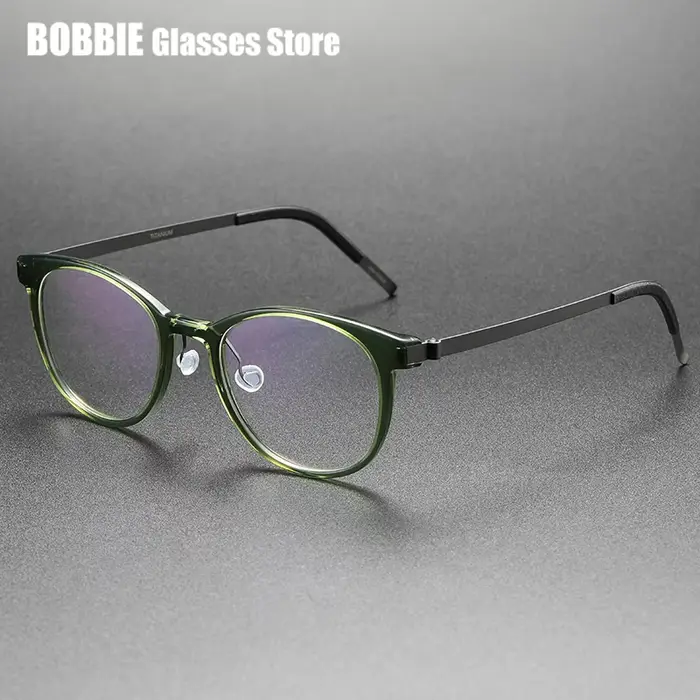 Lunettes en titane monture femmes hommes lunettes rondes marque danoise ultralégères sans vis optiqu
