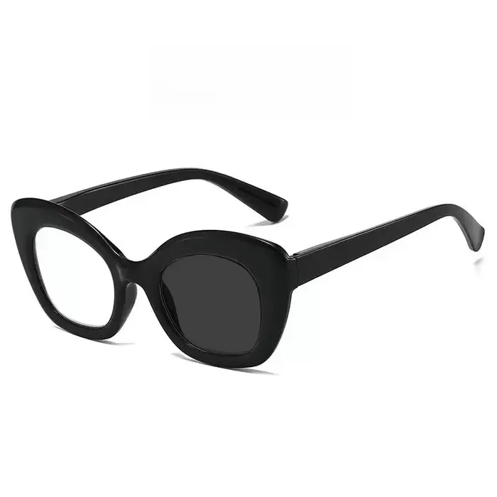 Lunettes photochromiques œil de chat à grande monture pour myopie, monture épaisse, haute définition