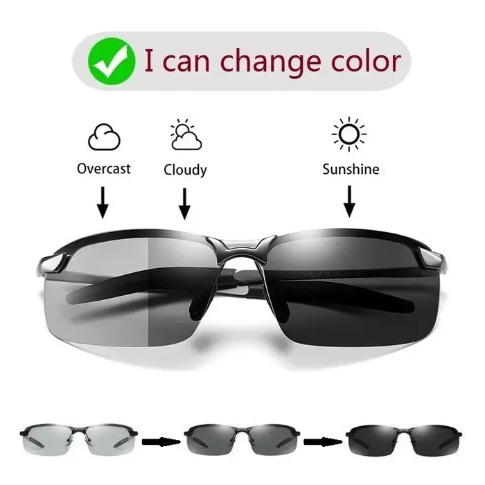 Lunettes de soleil polarisées photochromiques pour hommes
