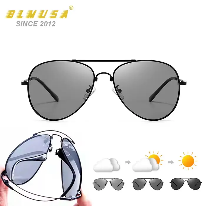 CLLOIO nouveau titane polarisé pilote lunettes de soleil hommes en plein air voiture conduite photoc