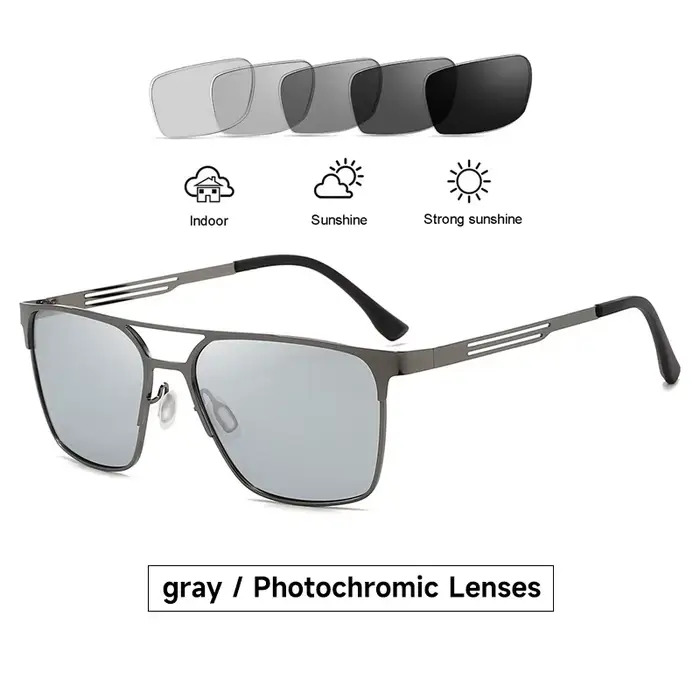 Nouvelles lunettes de soleil polarisées photochromiques homme haute qualité UV400 lunettes de soleil