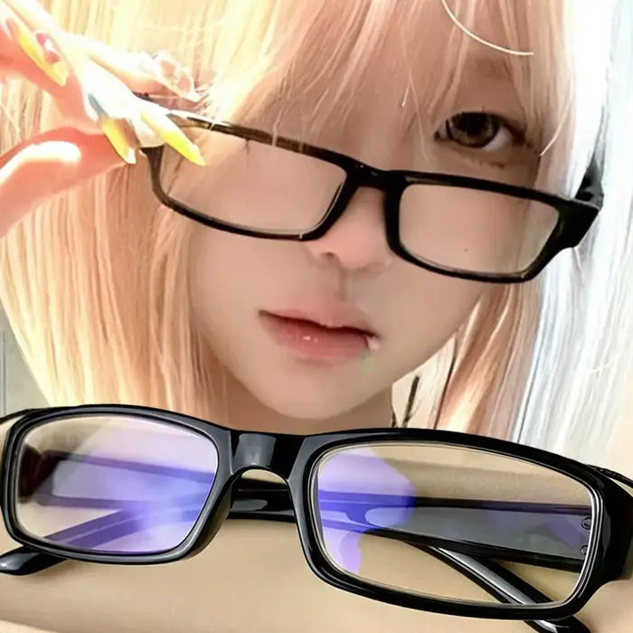 Lunettes carrées étroites en plastique rétro