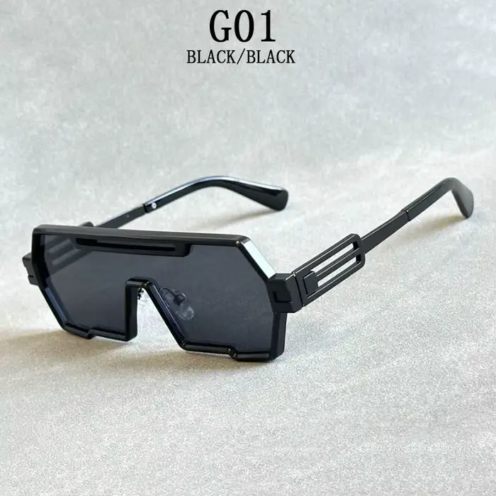 Lunettes de Soleil Steampunk pour Homme, Vintage, de Styliste, Punk, à la Mode, Rétro, une Pièce