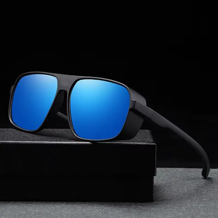 Lunettes de soleil carrées tendance pour hommes, Punk, à la mode, grande monture, pour l'extérieur, 
