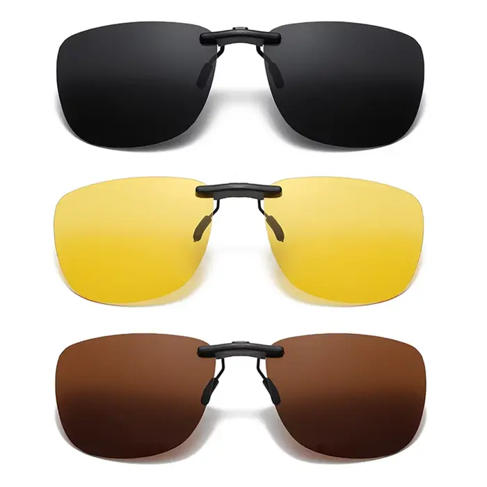 Lunettes de soleil polarisées à Clip carré pour femmes et hommes