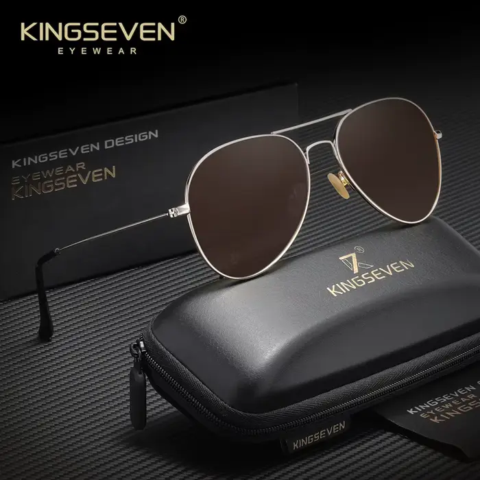Lunettes de soleil KINGSEVEN classiques, légères, polarisées UV400, style aviateur, pour le cyclisme