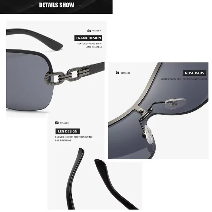 Lunettes de soleil à double anneau pour hommes et femmes