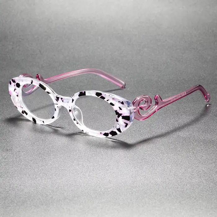 Monture de lunettes de vue ovale florale de marque de luxe tendance pour femmes, avec verres optique