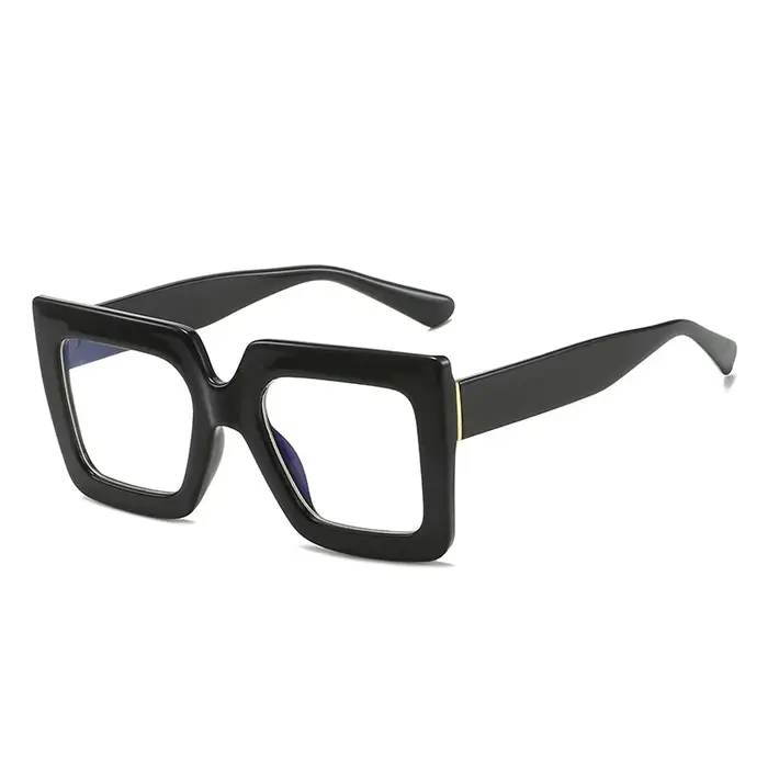 Grandes montures de lunettes carrées surdimensionnées pour femmes, verres optiques transparents pour