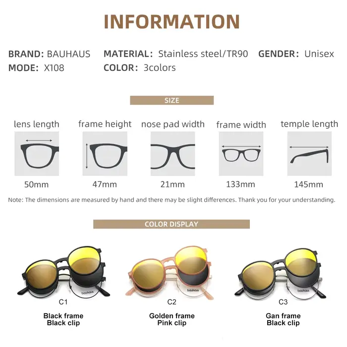 X108 Bauhaus femmes rétro rond Prescription lunettes hommes 2022 nouveau Vintage myopie optique coré