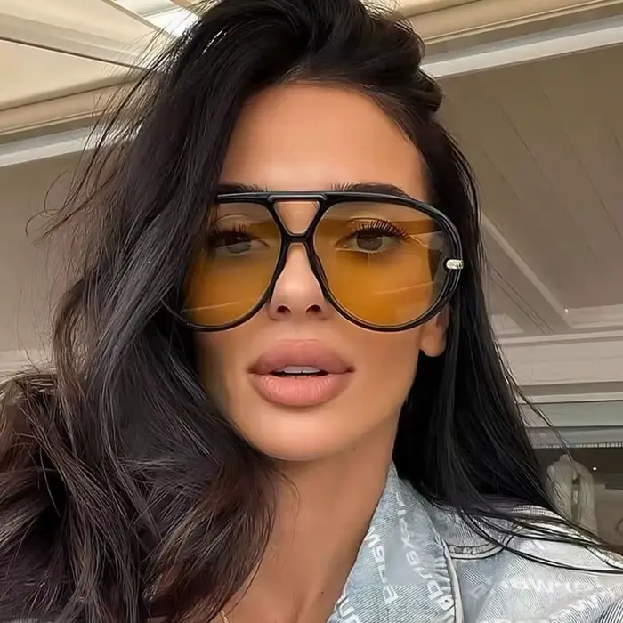 Lunettes de soleil rondes oversize tendance pour femmes, anti-UV, de luxe, style rétro, pour hommes,