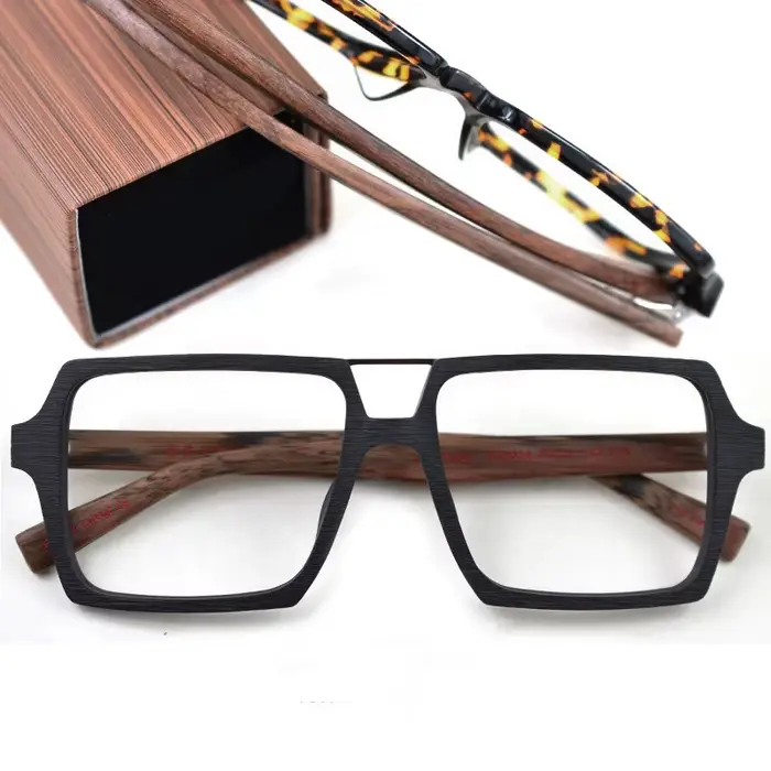 HDCRAFTER monture de lunettes carrée Vintage surdimensionnée avec lentille transparente femmes hommes