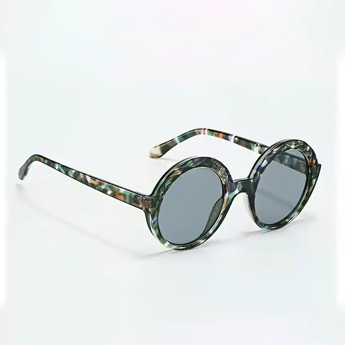 Lunettes de soleil Vintage pour femmes, verres circulaires dégradés à la mode, avec monture transpar