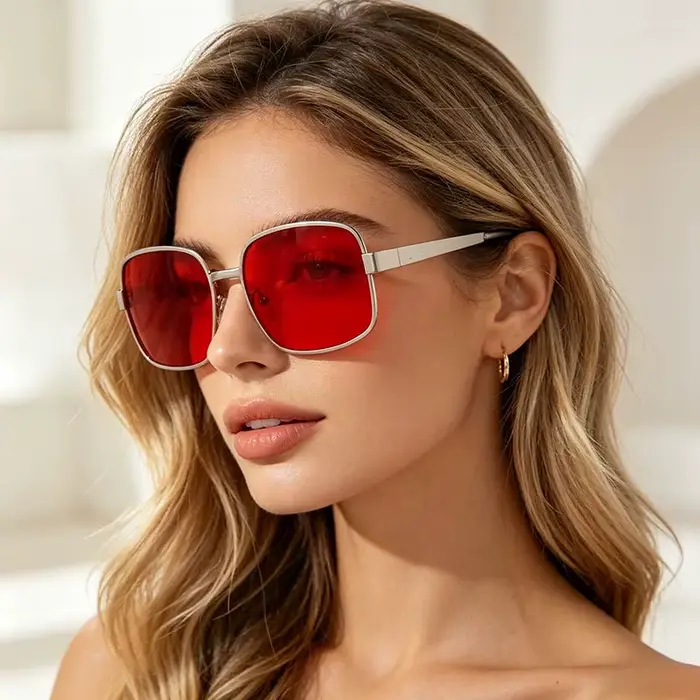 Lunettes de soleil métalliques à grande monture européennes et américaines pour hommes et femmes