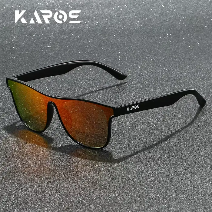 KAROS lunettes de soleil polarisées pour hommes femmes carré surdimensionné Anti-éblouissement condu