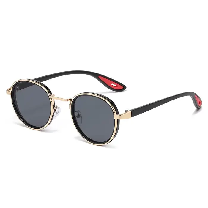 Lunettes de soleil de luxe en métal pour hommes, nouveau modèle vintage à monture ronde, personnalis