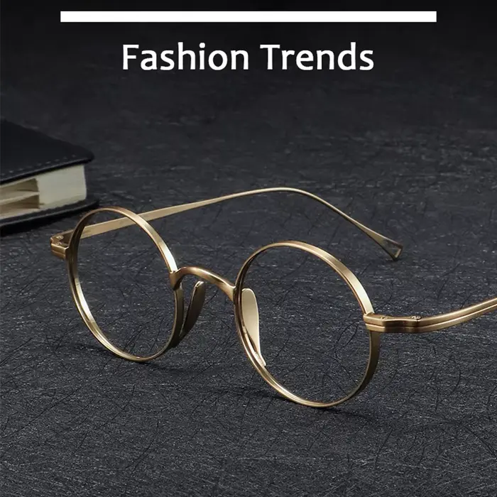 Style japonais fait à la main rétro ovale rond lunettes cadre hommes pur titane lunettes de luxe ble