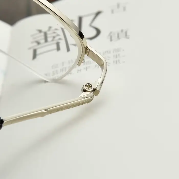 Lunettes de myopie -1.0~ -6.0, demi-monture, monture en métal, verres en résine
