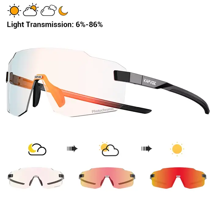 Kapvoe mode ultraléger photochromique lunettes de cyclisme hommes vélo de route