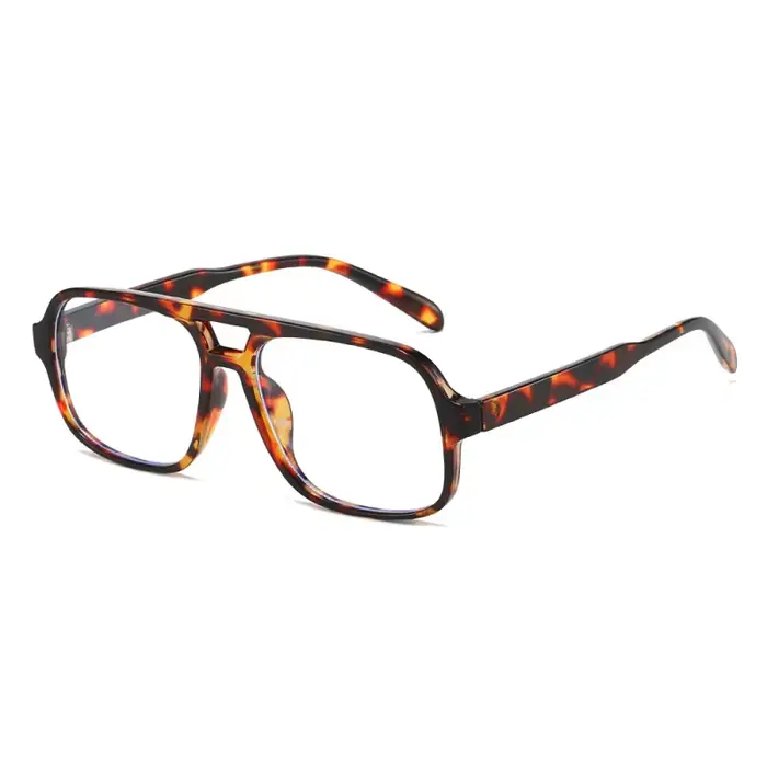 Lunettes de soleil aviateur à double faisceau à grande monture à la mode