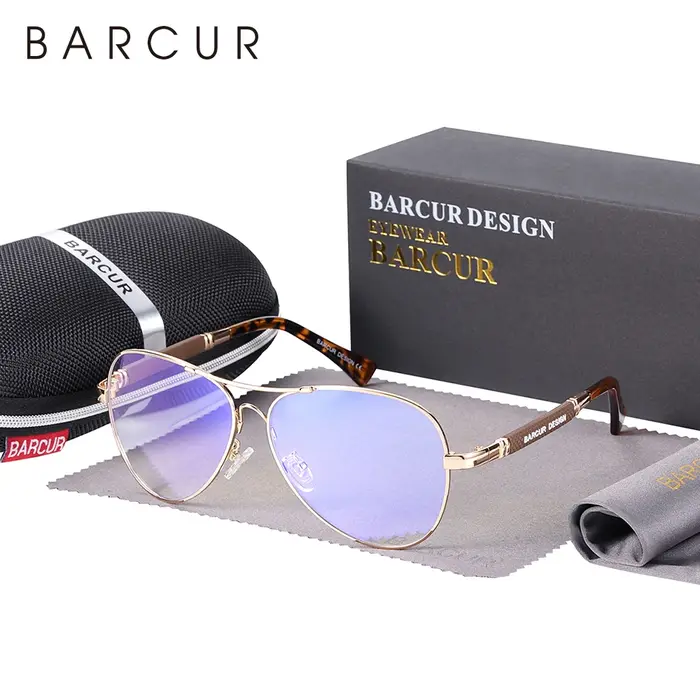 BARCUR Anti lumière bleue bloquant les lunettes ordinateur verre mémoire optique oeil UV blocage jeu