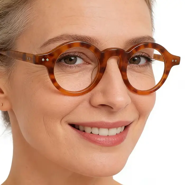Lunettes optiques rondes en acétate pour hommes et femmes