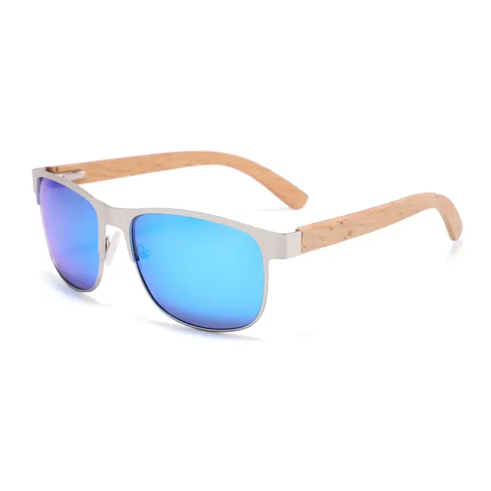 Lunettes de soleil polarisées en métal et bois pour hommes et femmes, verres UV400, accessoire de Pr