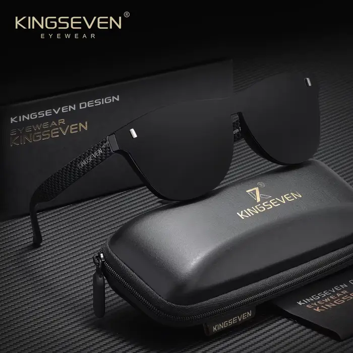 KINGSEVEN Lunettes de soleil polarisées sans monture UV400 pour femmes, design tendance, style rétro