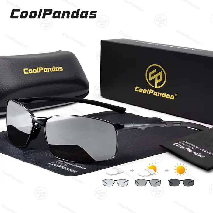 Cooldarer-Lunettes de soleil polarisées photochromiques pour hommes et femmes, classiques, carrées, 
