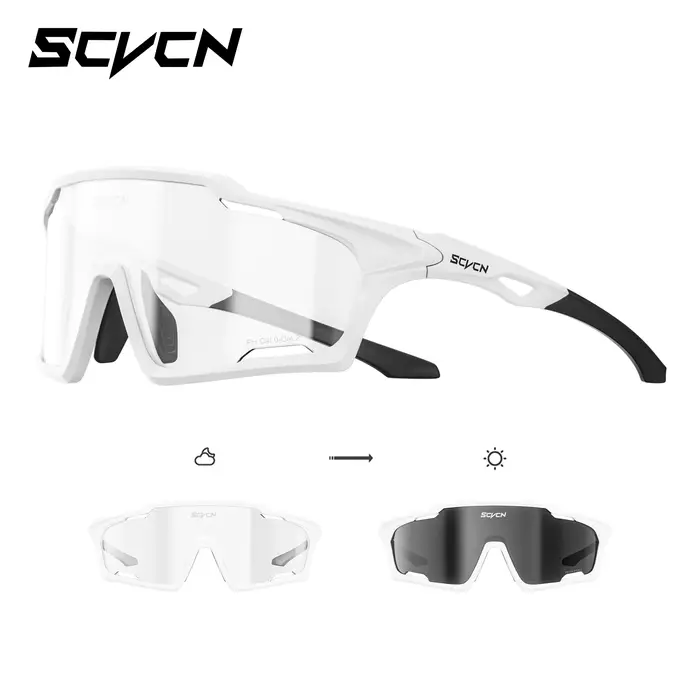 Lunettes de soleil photochromiques SCVCN pour homme, lunettes de cyclisme VTT, patinage, protection 