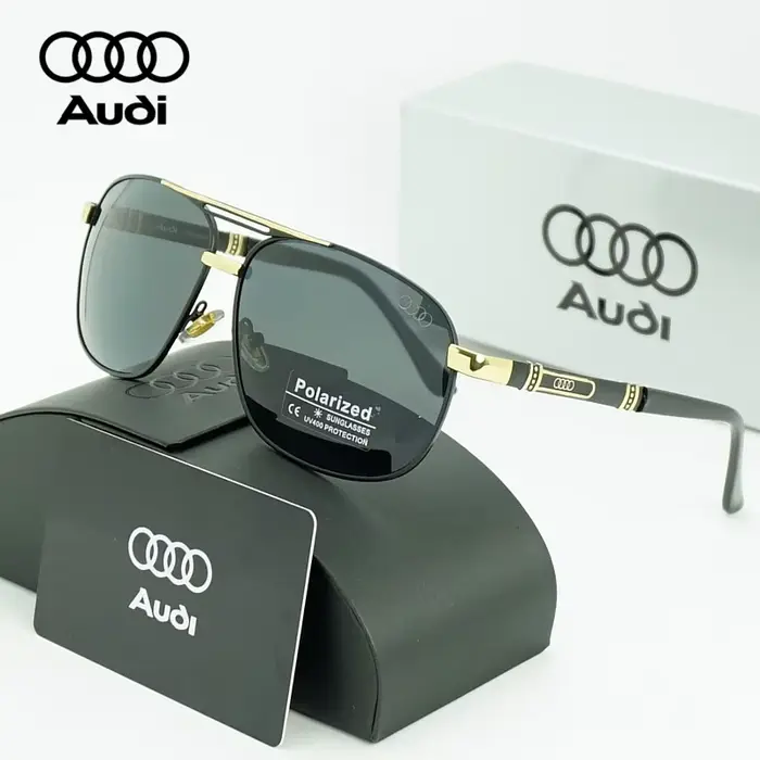 Lunettes de soleil polarisées AUDI avec boîte d'origine, lunettes de soleil de luxe pour hommes, lun