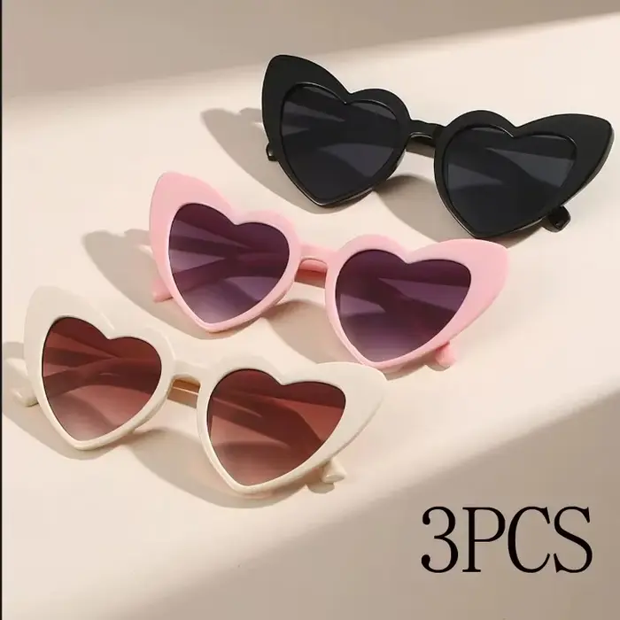 Lunettes de soleil à monture en forme de cœur pour femmes