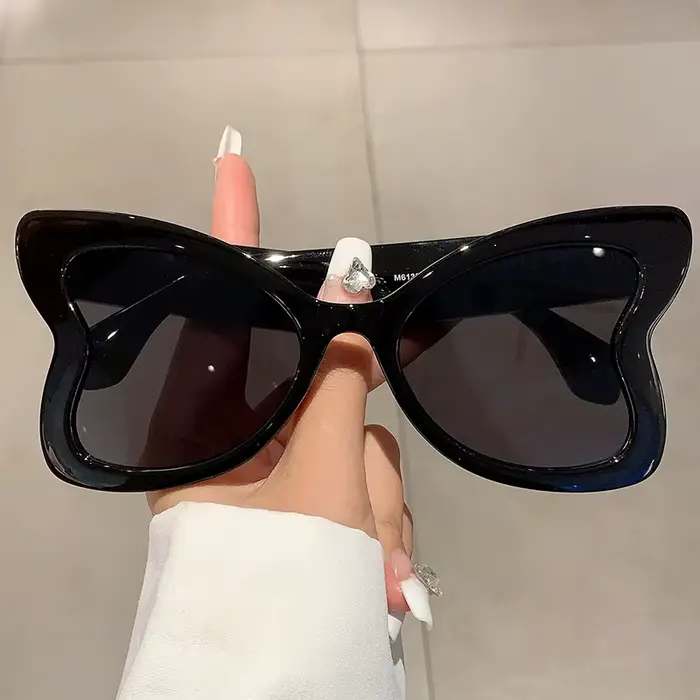 Lunettes de soleil papillon surdimensionnées pour femmes, marque de luxe de styliste, Vintage Punk p