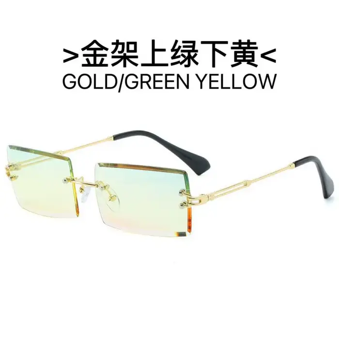 Lunettes de soleil tendance sans monture pour hommes et femmes, lunettes de soleil rectangulaires sa