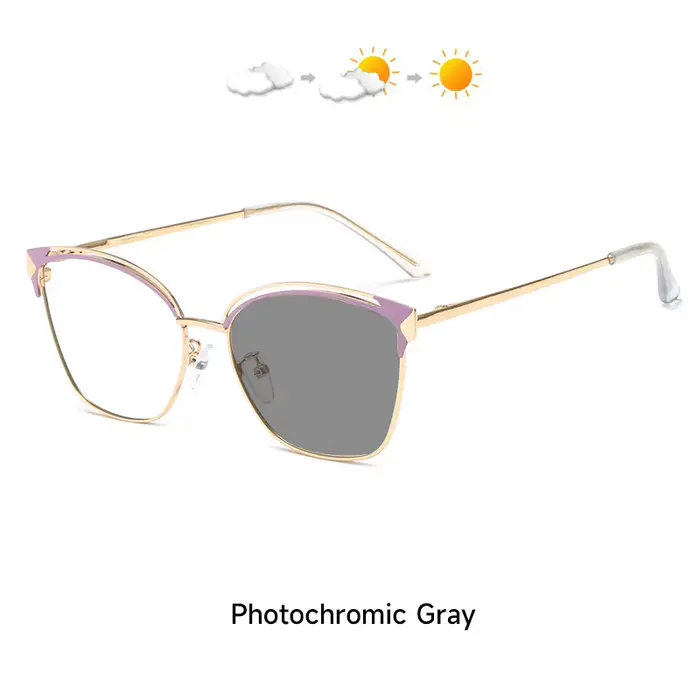 Nouvelle mode photochromique Anti lumière bleue lunettes femmes oeil de chat Lentes Oculos femme