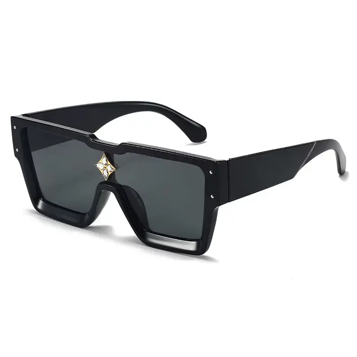 Lunettes de soleil carrées de luxe en diamant pour hommes et femmes, lunettes de soleil de marque de