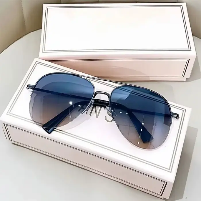 Lunettes de soleil pilote à grande monture pour hommes