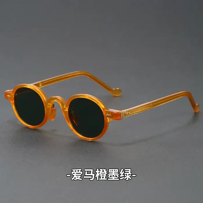 Lunettes de soleil rondes Vintage Orange pour femmes et hommes, marque de luxe classique de styliste