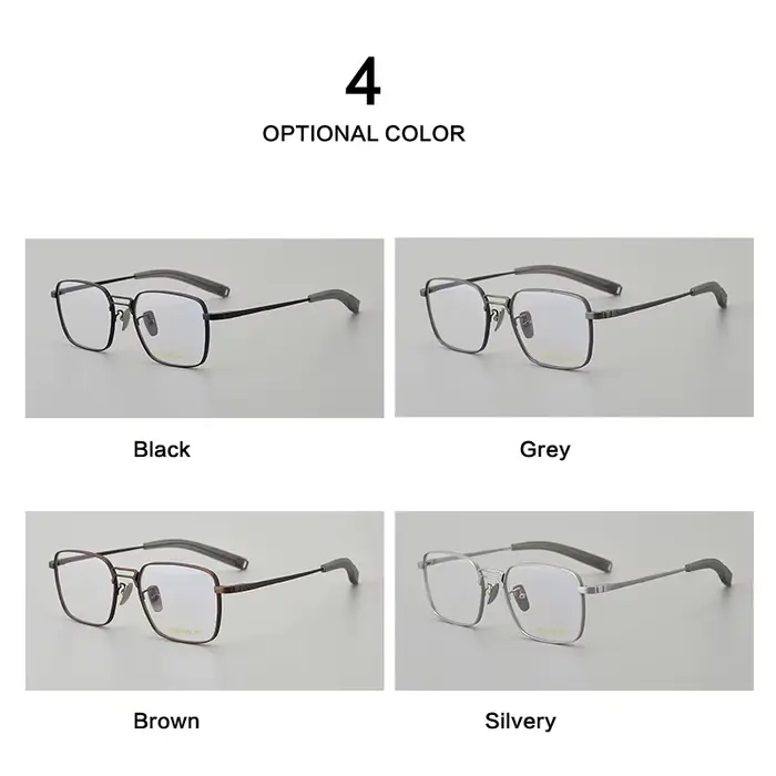 Lunettes de soleil carrées en titane et acétate IP pour hommes