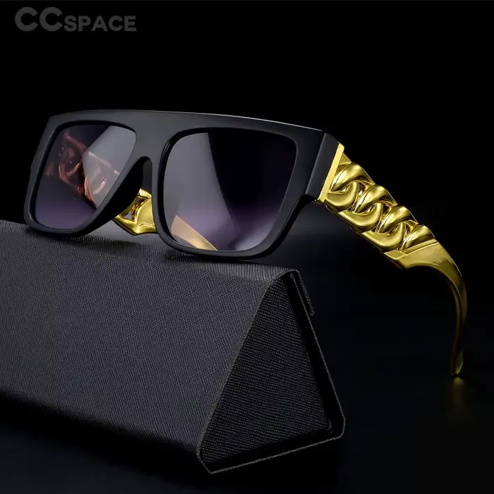 47956 luxe chaîne en or lunettes de soleil hommes femmes mode nuances Uv400 Vintage