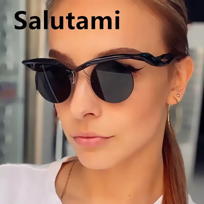 Lunettes de soleil rondes sans monture pour femmes