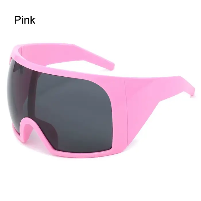 Lunettes de soleil rondes futuristes pour hommes et femmes, lentille incurvée Rave, protection UV400
