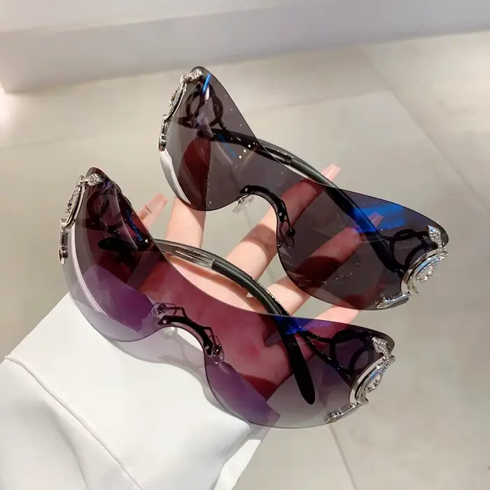 Lunettes de soleil Y2K sans monture pour femme