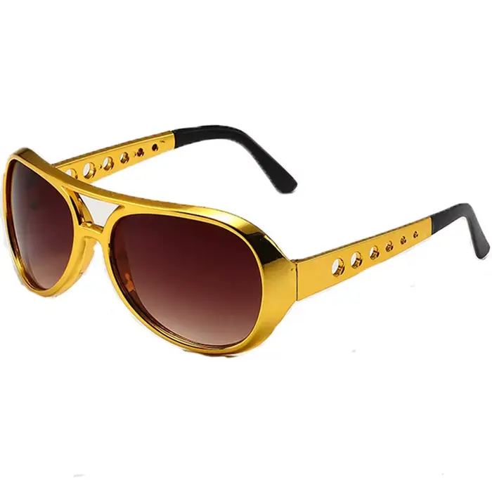Lunettes de soleil rondes dorées pour hommes et femmes, lunettes Hip Hop, lunettes à double faisceau
