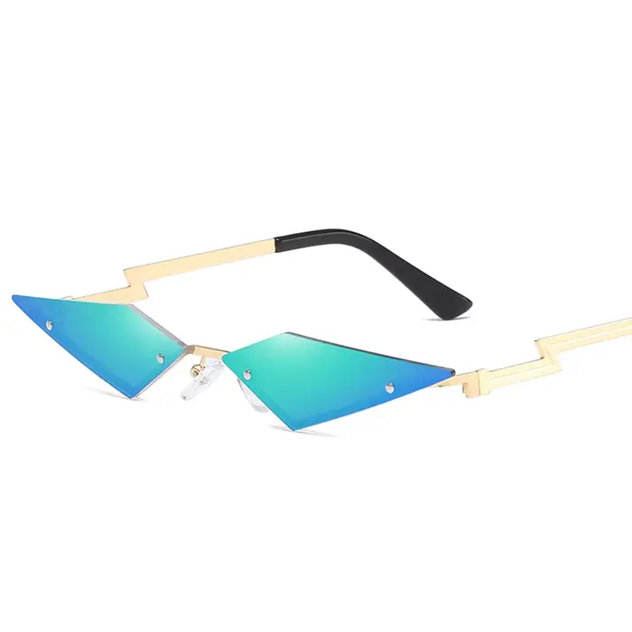 Lunettes de soleil Triangle œil de chat sans bords pour femmes, en métal, Vintage, marque de stylist