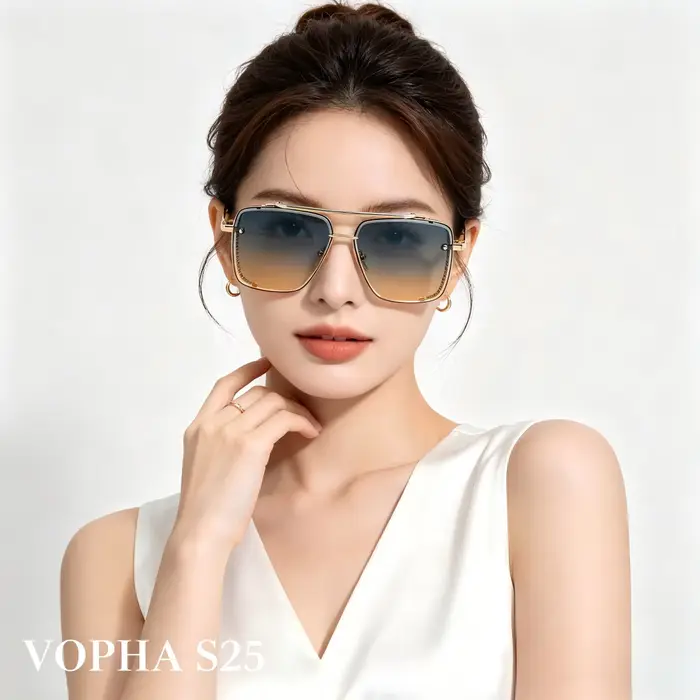 Lunettes de soleil carrées Aviator pour hommes et femmes