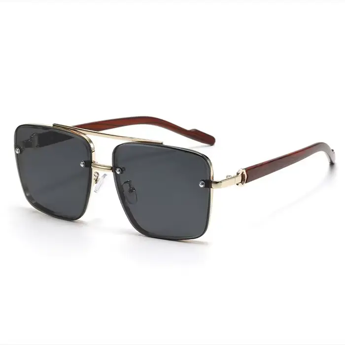 Lunettes de soleil carrées de luxe pour hommes, en bois, Vintage, de styliste, à la mode, pour femme