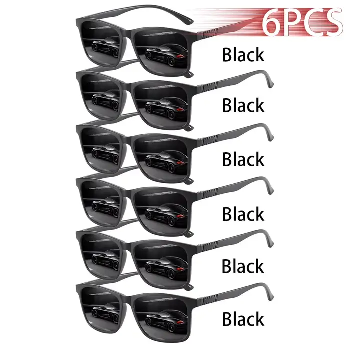 6 Paires de Lunettes de Soleil Carrées Vintage à Carreaux Tendance pour Hommes et Femmes, Idéales po